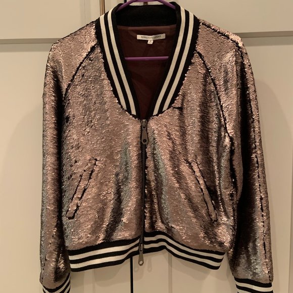 Rebecca Minkoff Sequin Bomber Jacket - Picture 3 of 6